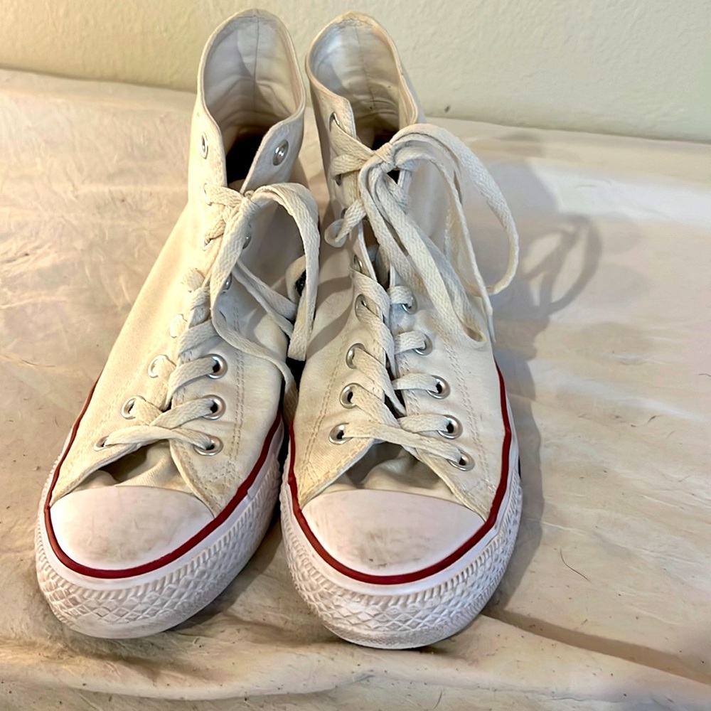 White size 10 womens high top converse